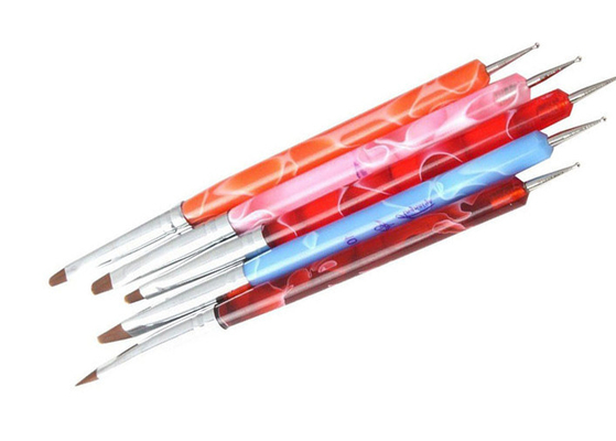 Colorful Double End Acrylic Nail Brush For Nail Art / Nail Painting Brush